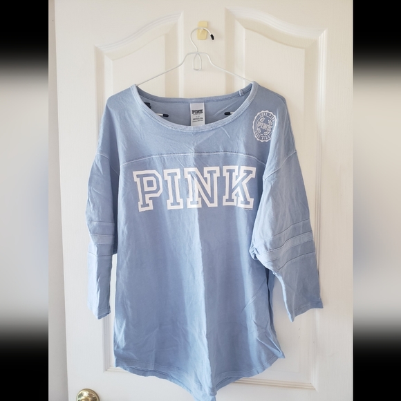 Blue Pink Victoria Secret 3/4 sleeve top - Picture 4 of 4